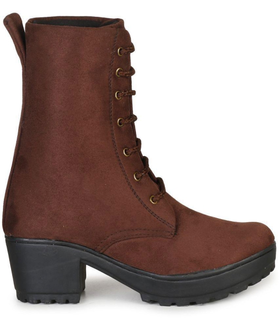 Commander Shoes - Brown Women''s Mid Calf Length Boots - None