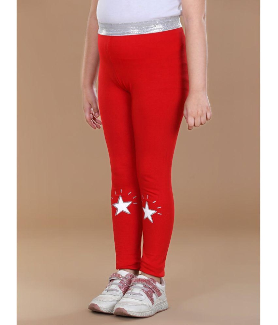 StyleStone - Red Lycra Girls Leggings ( Pack of 1 ) - None