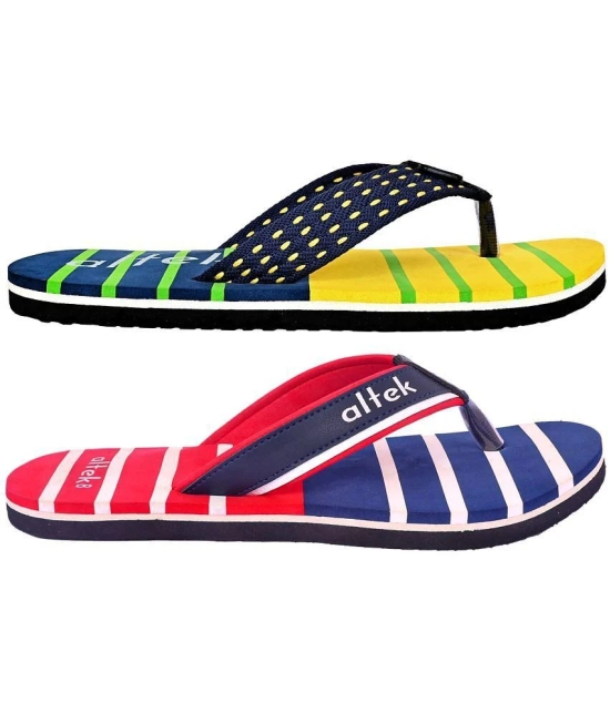 Altek - Multi Color Mens Thong Flip Flop - None