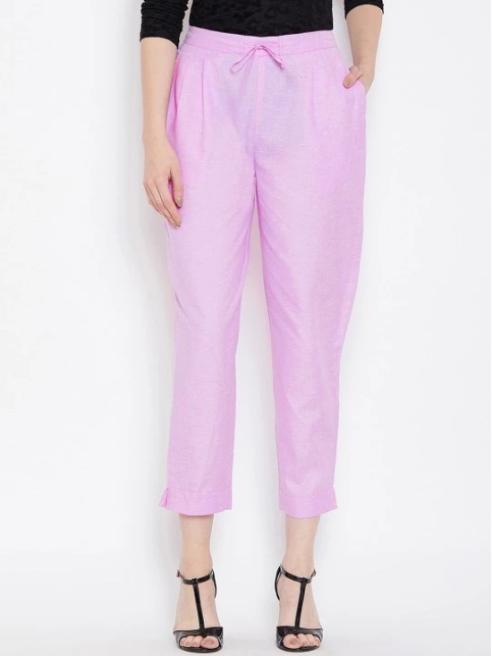 Women Lavender Relaxed Regular Fit Trousers