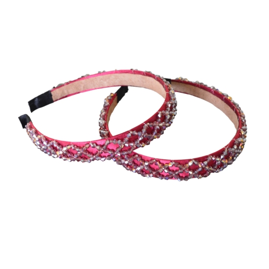 Flaunt Your Style - Crystal Cross Design Hair Bands-Ariel Red