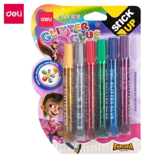 Random Design Glitter Glue (6Pc)