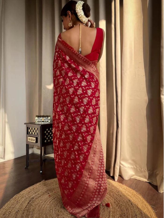 Trendy Silk Saree Red Color Saree