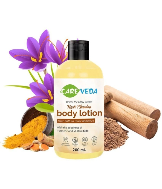 CareVeda Kesar Chandan Moisturizing Body Lotion For Combination Skin 200 ml