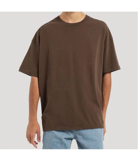 AKTIF - Brown Cotton Oversized Fit Mens T-Shirt ( Pack of 1 ) - None