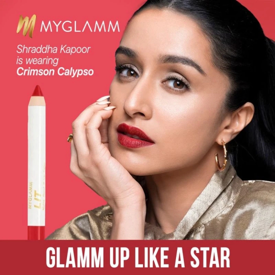 MyGlamm LIT Matte About It Lip Color - Red Rumba (Bright Red Shade) | Long Lasting, Pigmented, Lip Crayon with Moringa Oil & Vitamin E