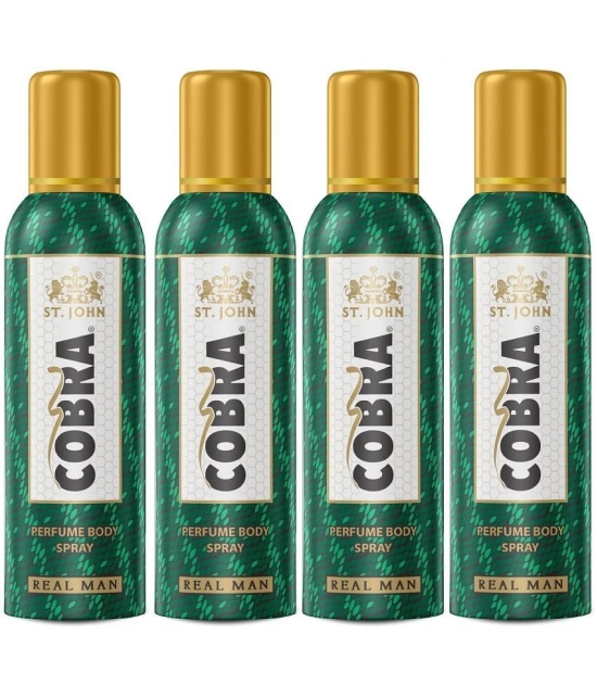 ST.JOHN Cobra No Gas Real Men Deodorant Spray for Men 100ml Each (400ml) Pack of 4