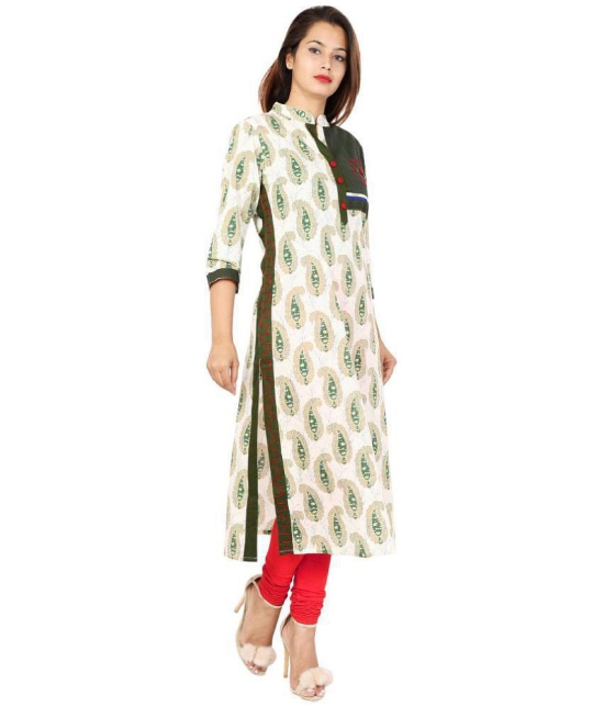 Rangun Green Cotton Silk Straight Kurti - Single - L