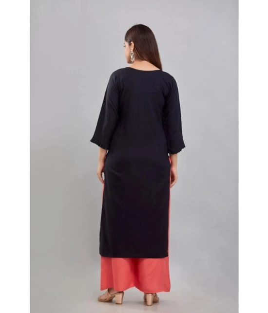 Kapadia - Black Rayon Womens Straight Kurti ( Pack of 1 ) - None