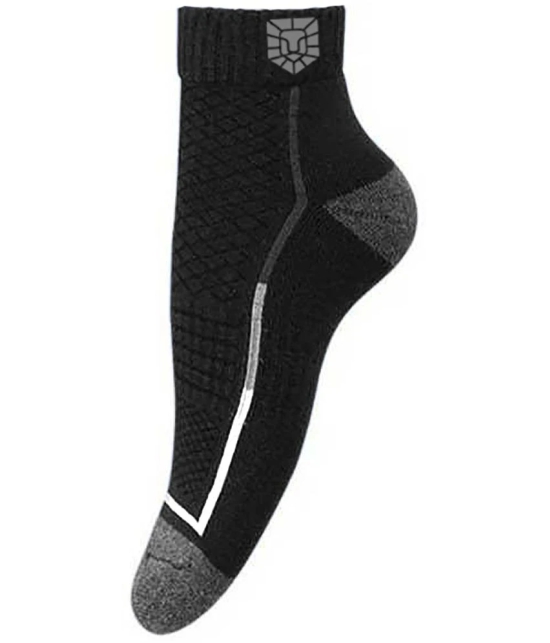 VAMEAR EXCLUSIVE - Cotton Mens Solid Black Ankle Length Socks ( Pack of 3 ) - Black