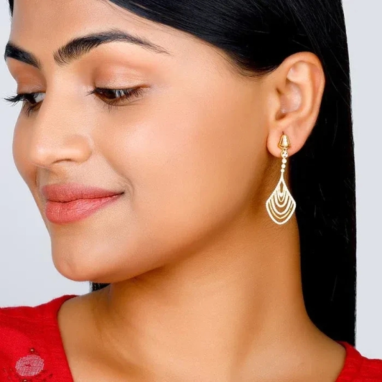 Golden Zircon Studded Chime Earrings