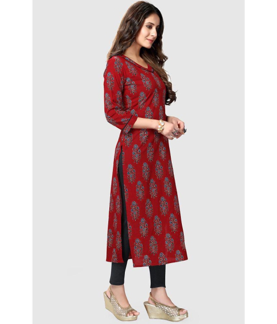 Rajnandini - Maroon 100% Cotton Women's Straight Kurti ( Pack of 1 ) - None