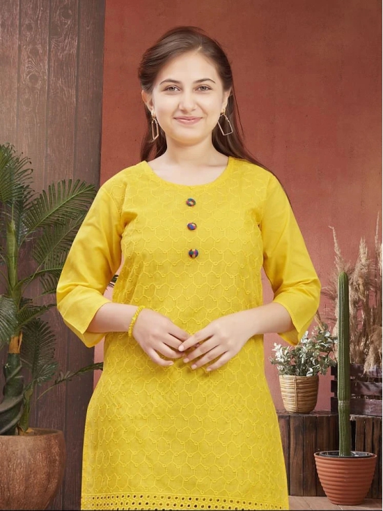 Aarika Yellow Cotton Girls Patiala Kurta Set ( Pack of 1 ) - None