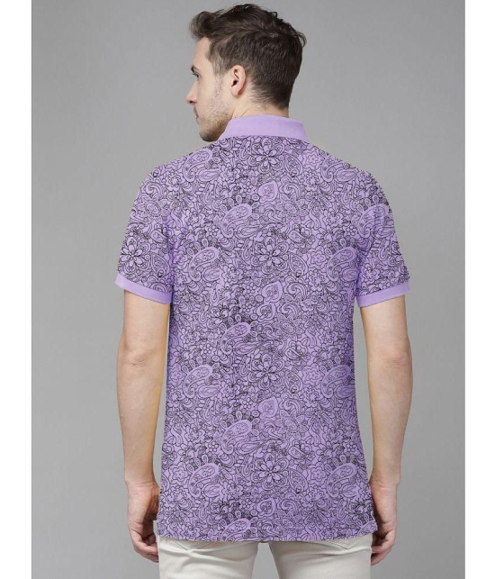 ADORATE Cotton Blend Regular Fit Printed Half Sleeves Mens Polo T Shirt - Lavender ( Pack of 1 ) - None