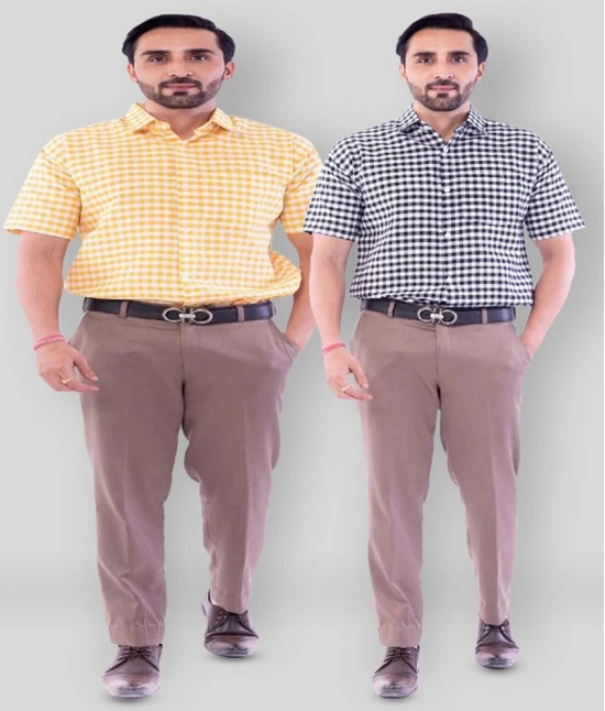 DESHBANDHU DBK - Multicolor Cotton Blend Regular Fit Mens Casual Shirt (Pack of 2) - None