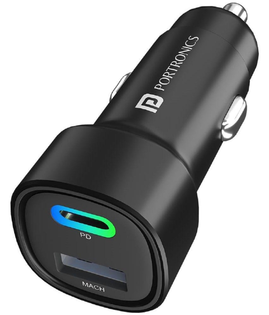 Portronics Car Mobile Charger Car Power 30 Black