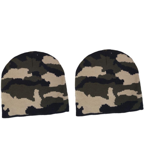 Zacharias - Multi Woollen Mens Cap ( Pack of 2 ) - Multi