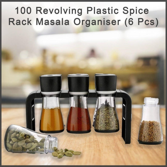 Arshalifestyle  Revolving Plastic Spice Rack Masala Organiser (6 Pcs)