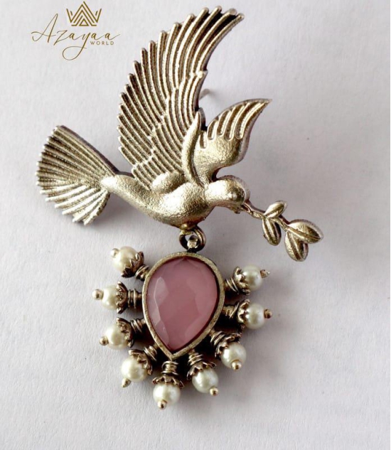 Azayaa World Pink Charming love bird earring