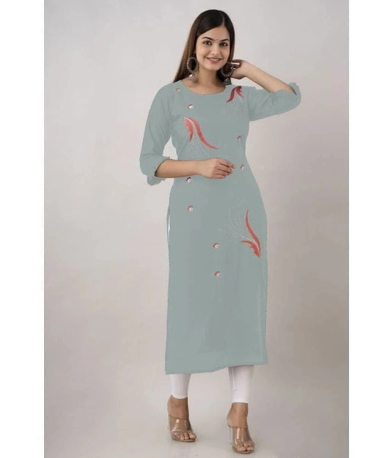 Kapadia - Grey Rayon Womens Straight Kurti ( Pack of 1 ) - None