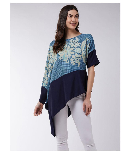 Zima Leto Crepe Regular Tops - Blue Single - S