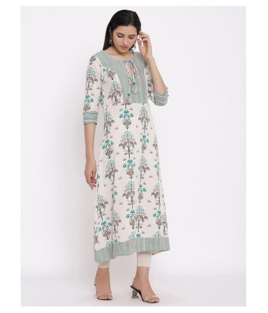 FabbibaPrints - Multicolor Cotton Women's Flared Kurti - L