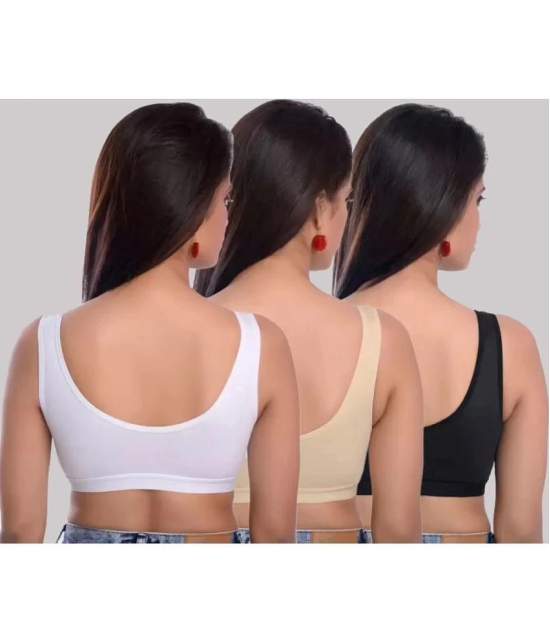 Kiran Enterprises Multicolor Cotton Non Padded Womens Everyday Bra ( Pack of 3 ) - None