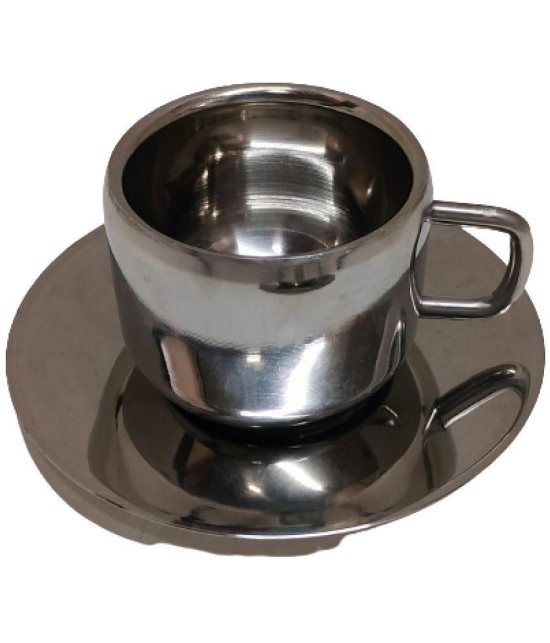 Dynore - Silver Steel Tea Set ( Pack of 6 ) - Silver