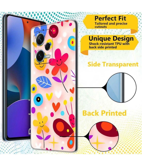 NBOX - Multicolor Silicon Printed Back Cover Compatible For Redmi Note 12 Pro Plus 5G ( Pack of 1 )