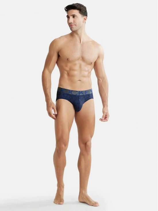 Jockey IC29 Men Tactel Microfiber Elastane Stretch Printed Brief - Rich Royal Blue - None