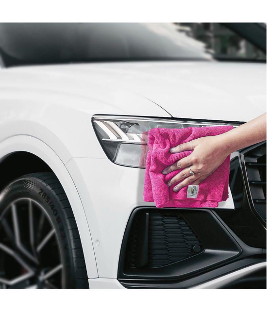 SOFTSPUN Microfiber Cloth 15pcs - Small - 20x30cms - 340 GSM  pink . Thick Lint & Streak-Free Multipurpose Cloths - Automotive Microfibre Towels for Kitchen Cleaning Polishing Washing & Deta