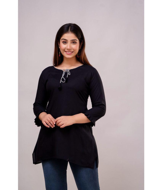 Kapadia Black Rayon Womens Regular Top ( Pack of 1 ) - None