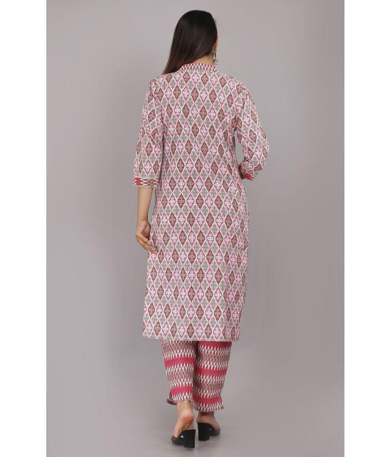 JC4U - Pink Straight Cotton Womens Stitched Salwar Suit ( Pack of 1 ) - None