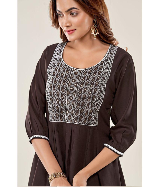 Glomee - Brown Viscose Women's Tunic ( Pack of 1 ) - None