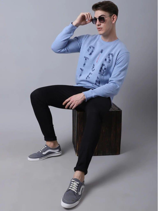 Rodamo Men Blue Printed Sweatshirt