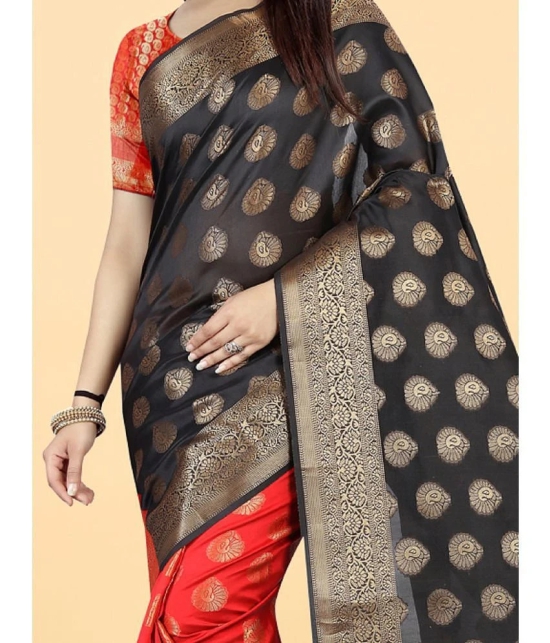 Gazal Fashions - Black Banarasi Silk Saree With Blouse Piece ( Pack of 1 ) - Black