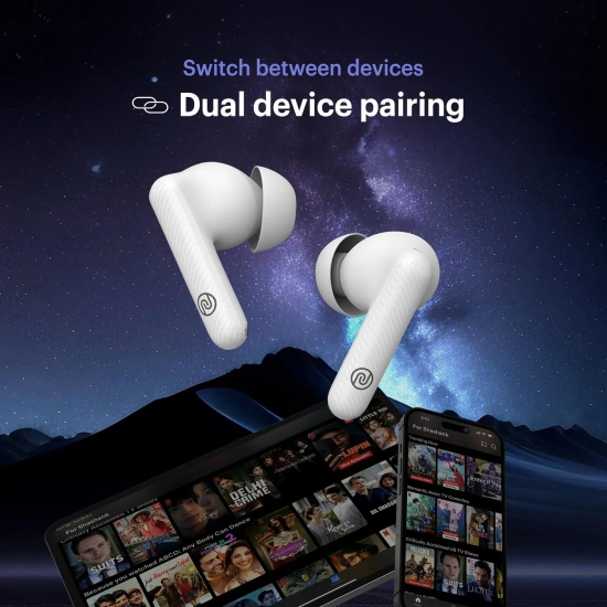 Noise Aura Buds in-Ear Truly Wireless Earbuds with 60H of Playtime, Quad Mic with ENC, Dual Device Pairing, Instacharge (10 min = 150 min), 12mm Polymer Composite Driver, BT v5.3 Aura White