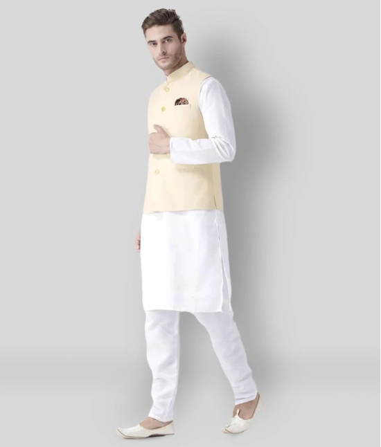 Hangup Yellow Linen Nehru Jacket - None