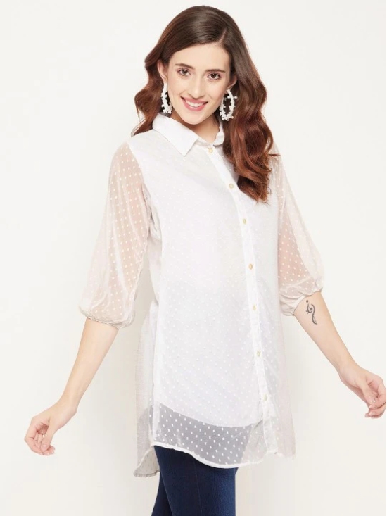 Women Rose Shirt Collar Tunic