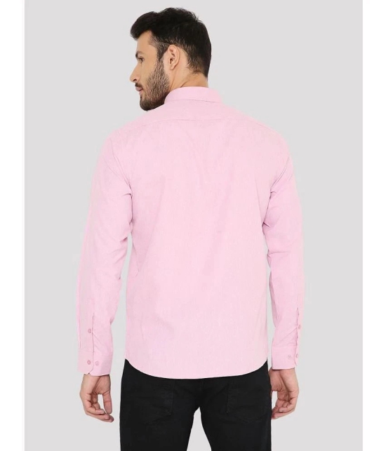 Maharaja Cotton Blend Slim Fit Solids Full Sleeves Mens Casual Shirt - Pink ( Pack of 1 ) - None