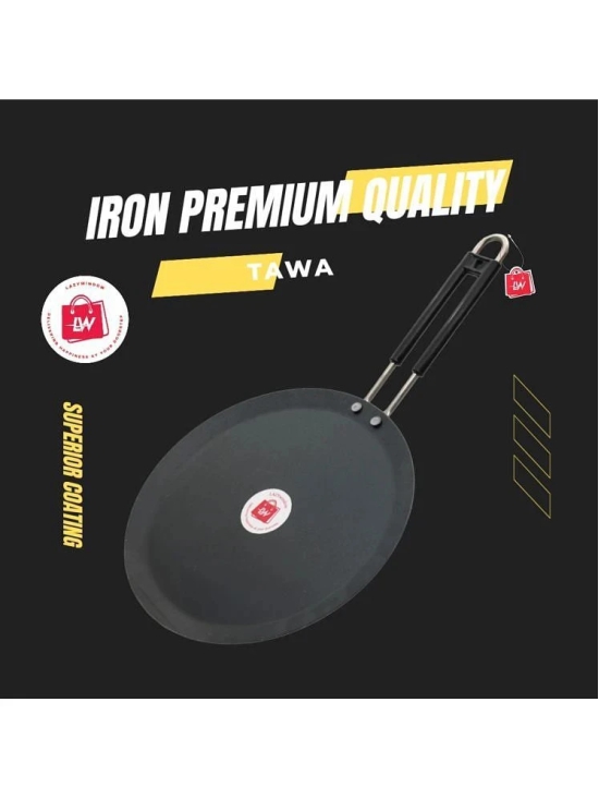 LAZYWINDOW Iron Tawa & Kadhai Black Iron No Coating Cookware Sets ( Set of 1 )