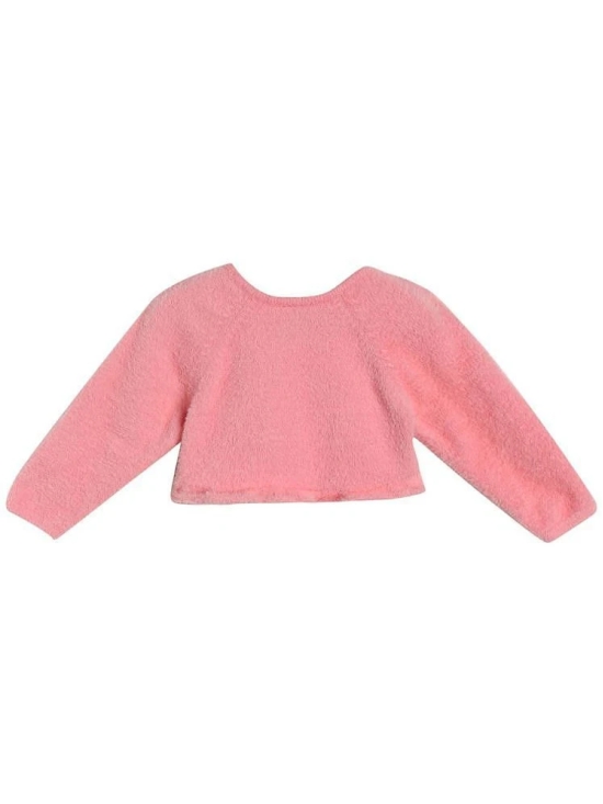 Miniklub Baby Girls Round Neck Full Sleeve Knit Shrug (Pink Color) - None