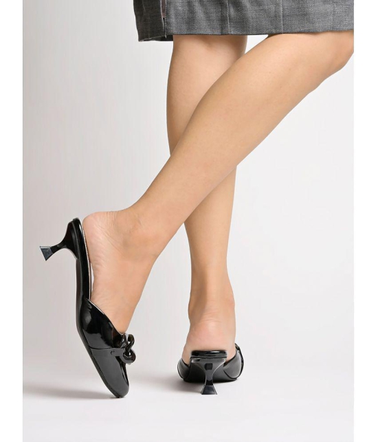 Shoetopia Black Women''s Mules Heels - None