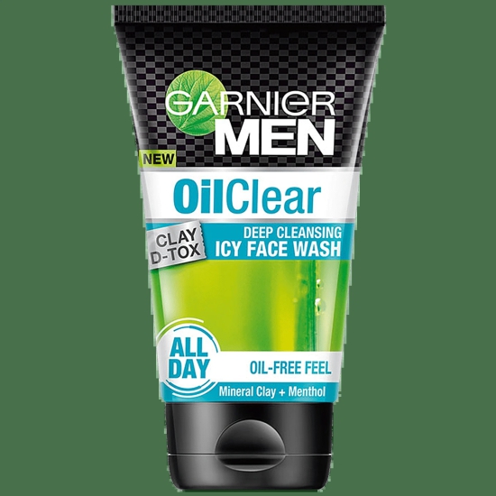 Garnier Men Oil Clear Clay D-Tox Deep Cleansing Icy Face Wash, 100 G