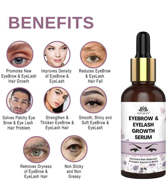 Intimify EyeBrow & EyeLash Growth Serum, eyebrow growth oil, eyelash growth oil, eye brows eyelash growth oil, 30 ml