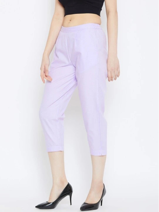 Women Lavender Relaxed Pleated Cigerette Trousers