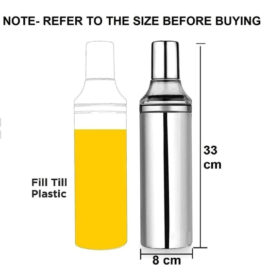 A2DR Stainless Steel Oil Dispenser Bottle, Leakproof Oil Dispenser Bottle Pot for Kitchen Cooking Restaurant Oil Nozzle Dropper Container (1L)