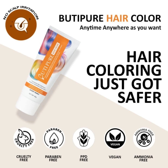 Butipure Groovy Orange Semi Permanent Conditioning Temporary Waterproof Hair Color 60ml