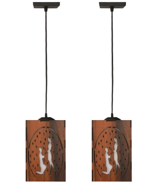 Somil Wood Hanging Light Pendant Black - Pack of 2