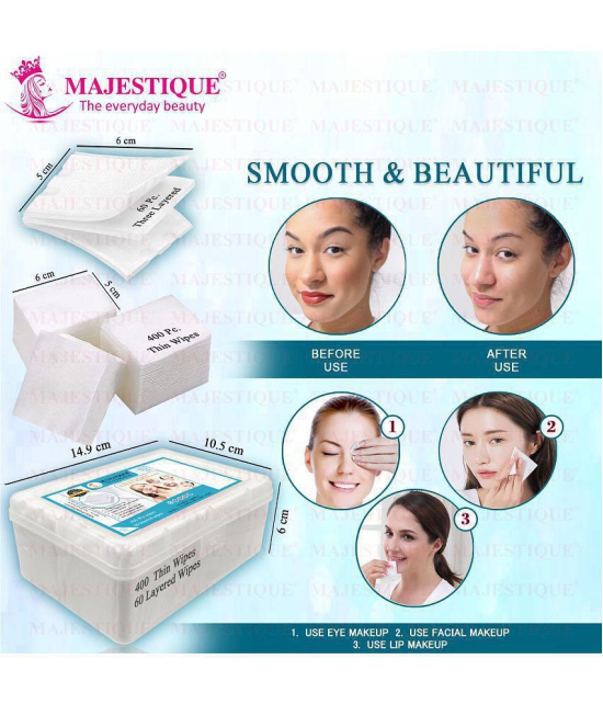 Majestique 460Count Facial Cotton Pads Soft And Makeup Remover Wipes For Effective Facial Cleansing